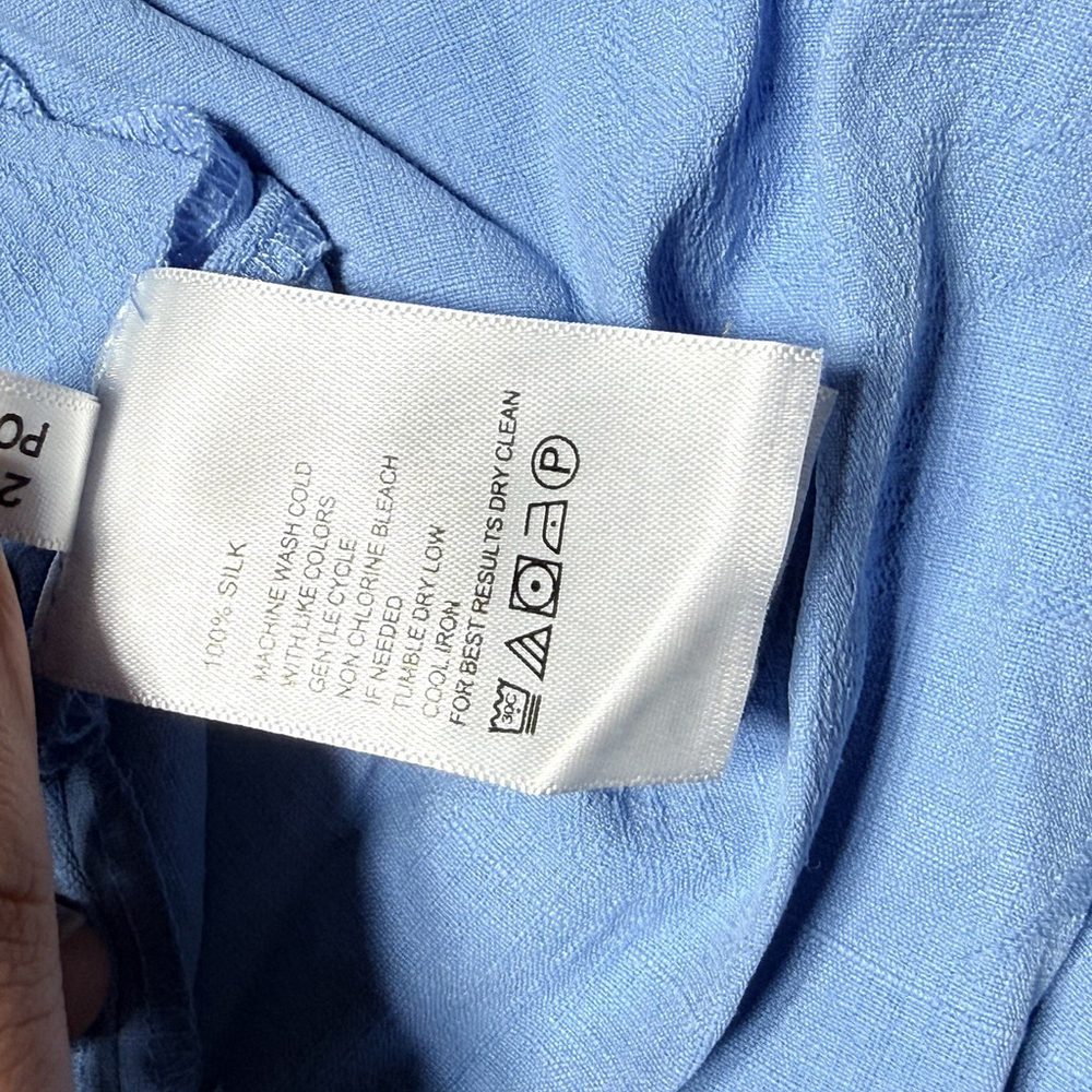 Tommy Bahama Shirt Mens Medium Blue 100% Silk Shadow Palm Jacquard T320095 - Picture 11 of 15